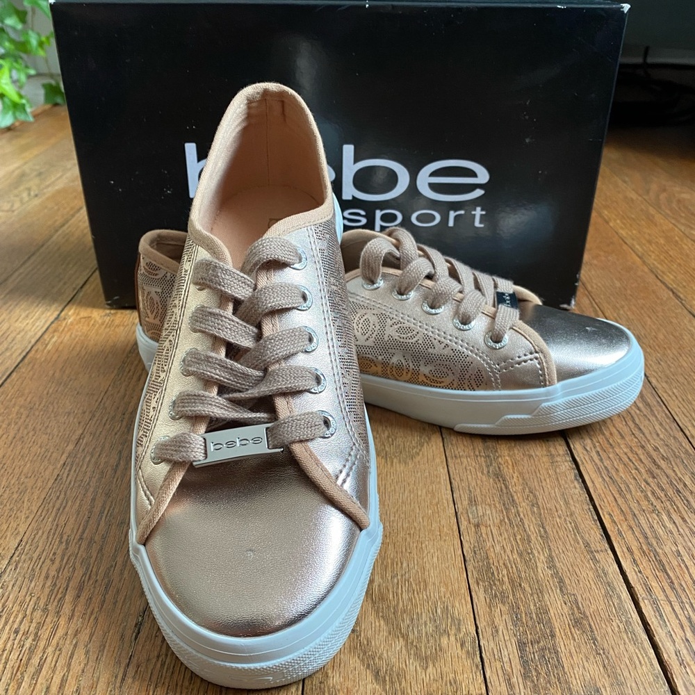 Bebe Sport Rose Gold Sneakers ~ Sz 8